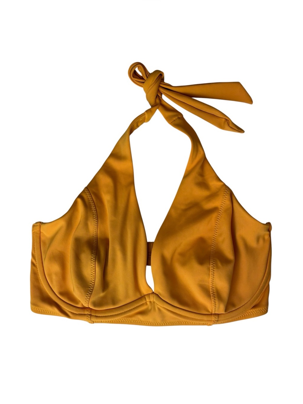 Athleta Mustard Yellow Halter Underwire Bikini Top size 36D/DD beach summer swim - Picture 2 of 8